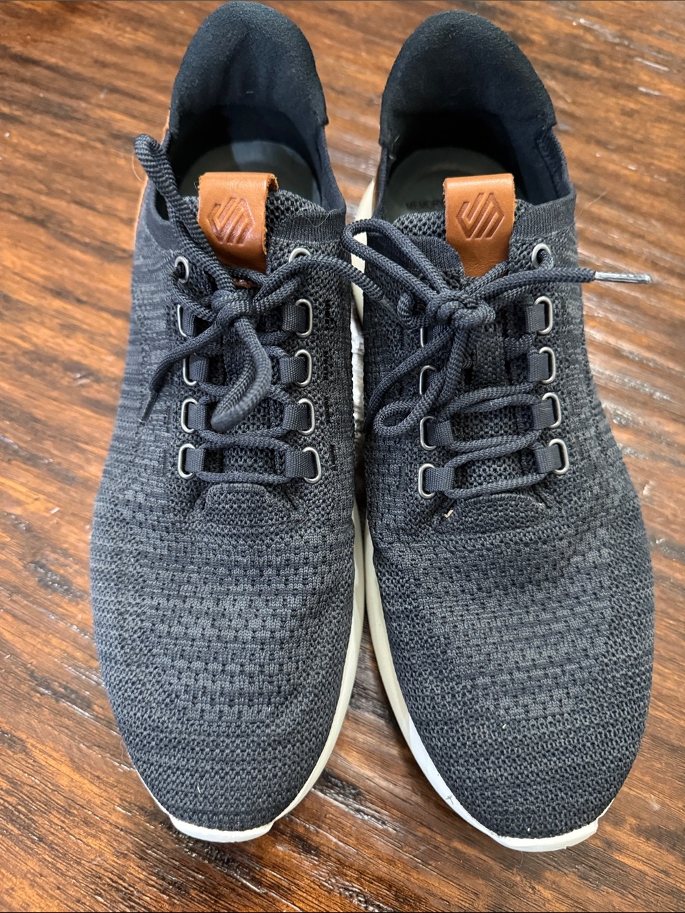 Johnston Murphy Men's Navy Knit Lace-Up with Brown Accents